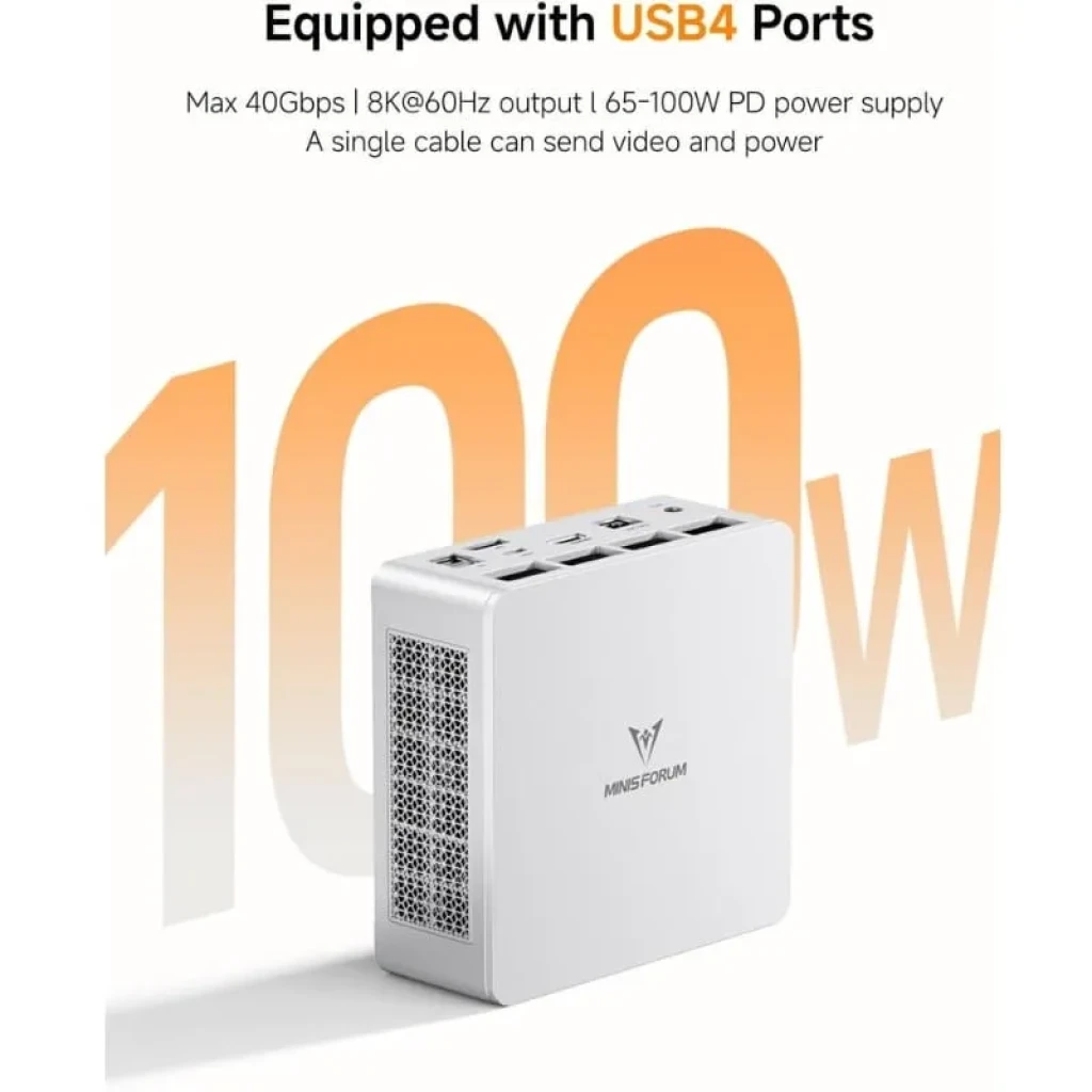 Minisforum UM750L Slim AMD Ryzen 5 7545U 16GB/1TB - puertos USB 4