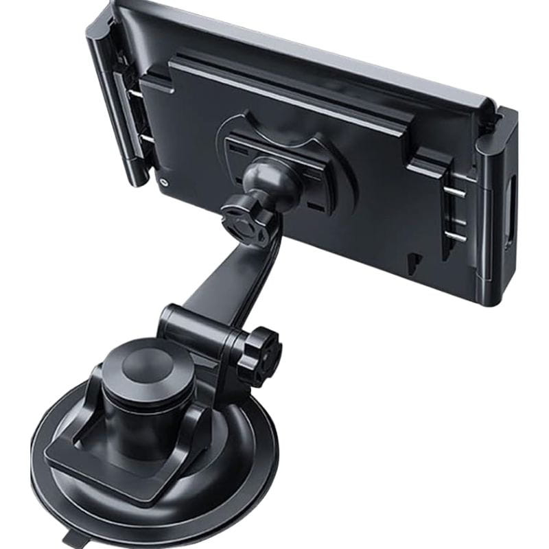 Support universel pour voiture: bras réglable, pince latérale antidérapante, ventouse robuste sur tableau de bord, compatible tablettes 5,5–11 pouces.