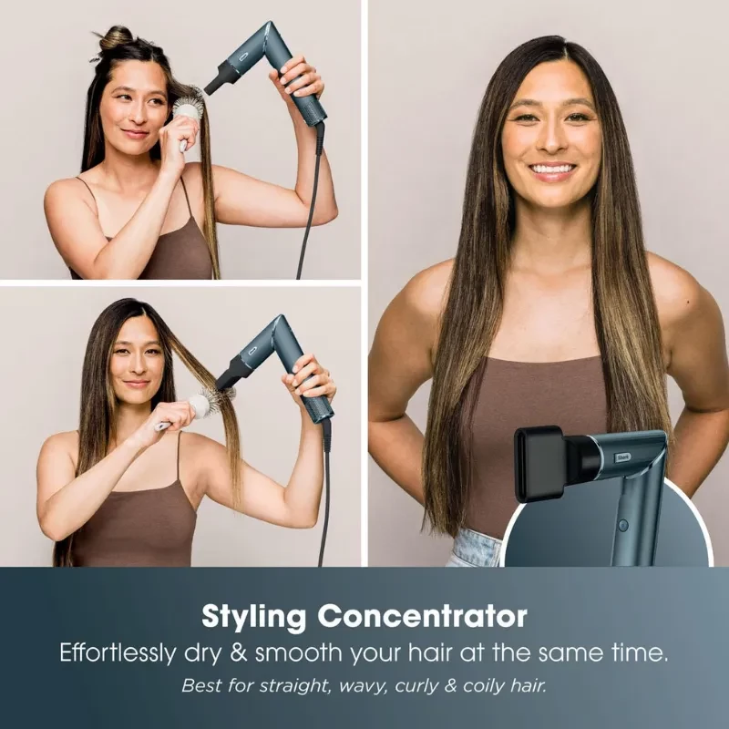 Accesorio concentrador del Secador y Moldeador 5 en 1 FlexStyle Shark Styler Edición Limitada - Ottanio: boquilla angular gris para secado y alisado preciso