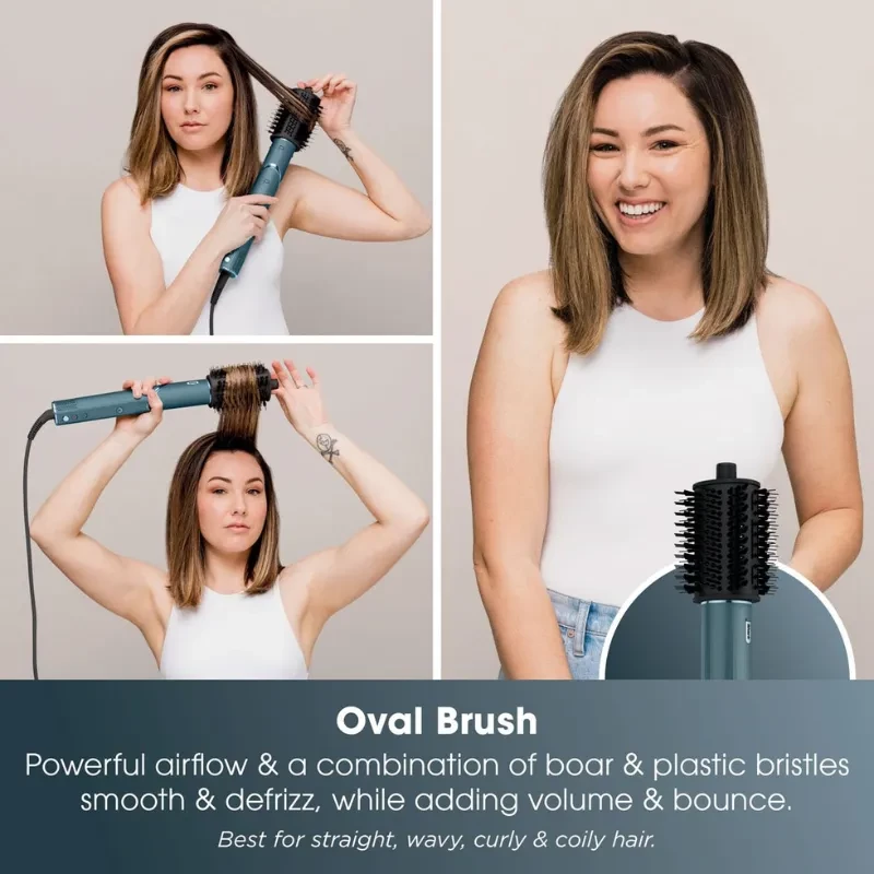 Cepillo ovalado del Secador y Moldeador 5 en 1 FlexStyle Shark Styler Edición Limitada Ottanio; cerdas mixtas, volumen, alisado y control del frizz.
