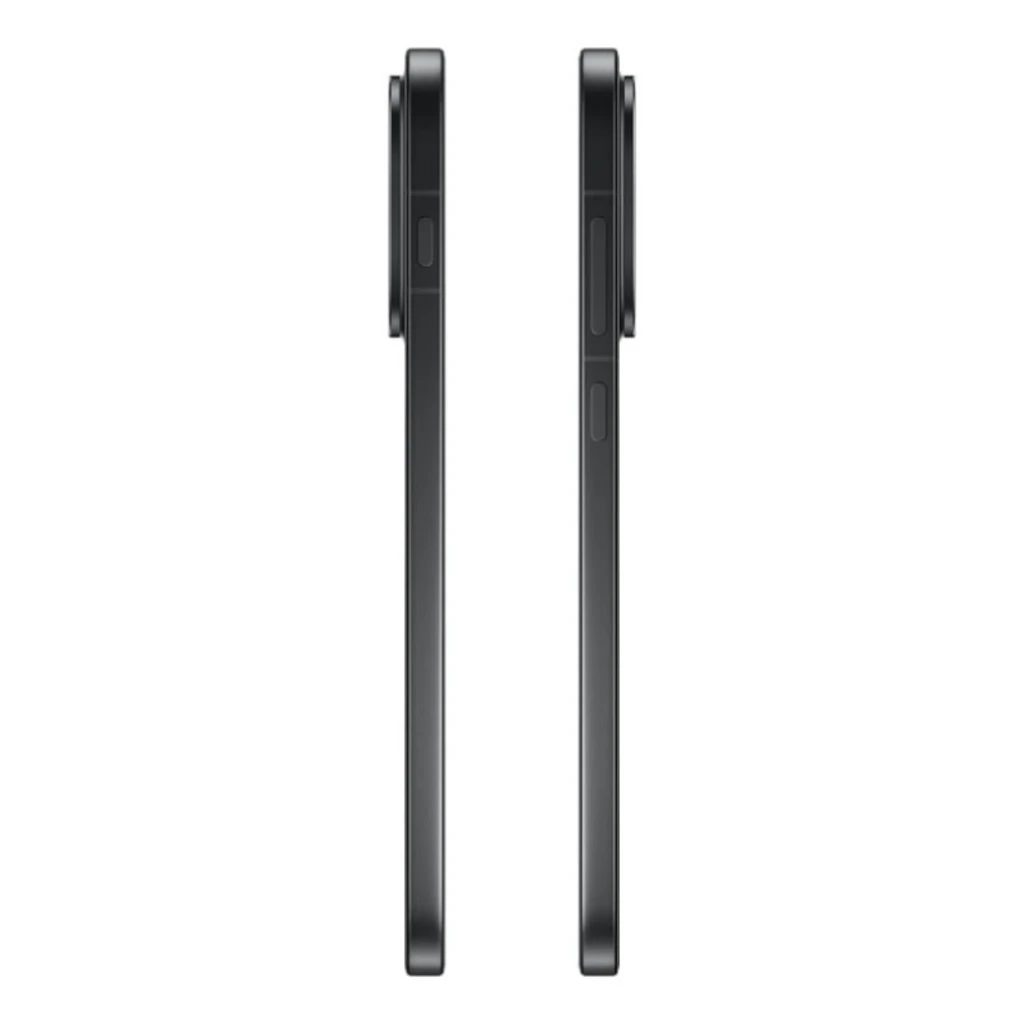Oppo Find X9 5G 12GB/512GB Negro, vista lateral doble. Diseño delgado en negro mate con módulo de cámara elevado y botones de volumen y encendido.