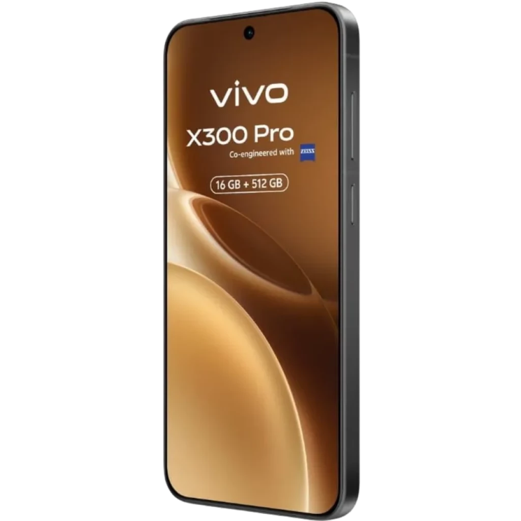 Vivo X300 Pro 5G 16GB/512GB Marrón con pantalla curva, cámara frontal en orificio centrado, marcos delgados y acabado elegante en tono marrón brillante