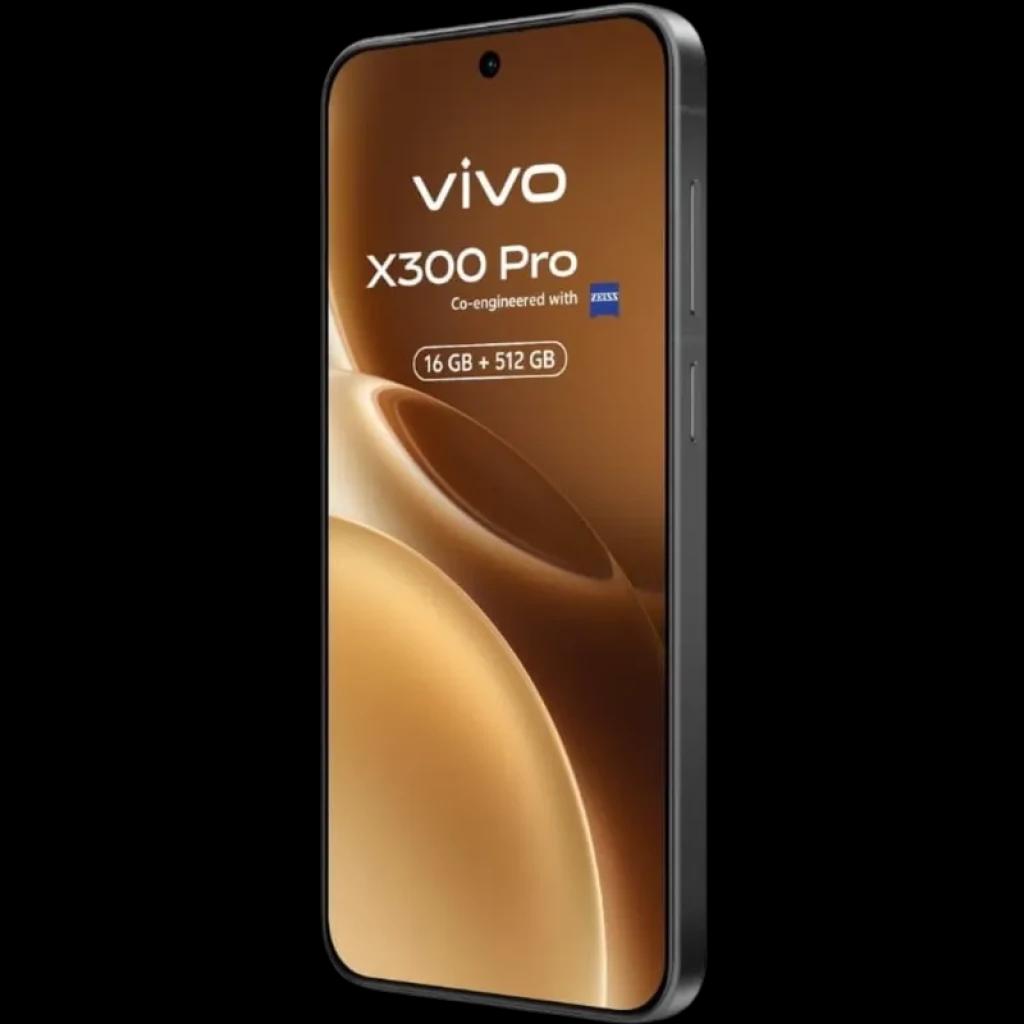 Vivo X300 Pro 5G 16GB/512GB Marrón con pantalla curva, cámara frontal en orificio centrado, marcos delgados y acabado elegante en tono marrón brillante