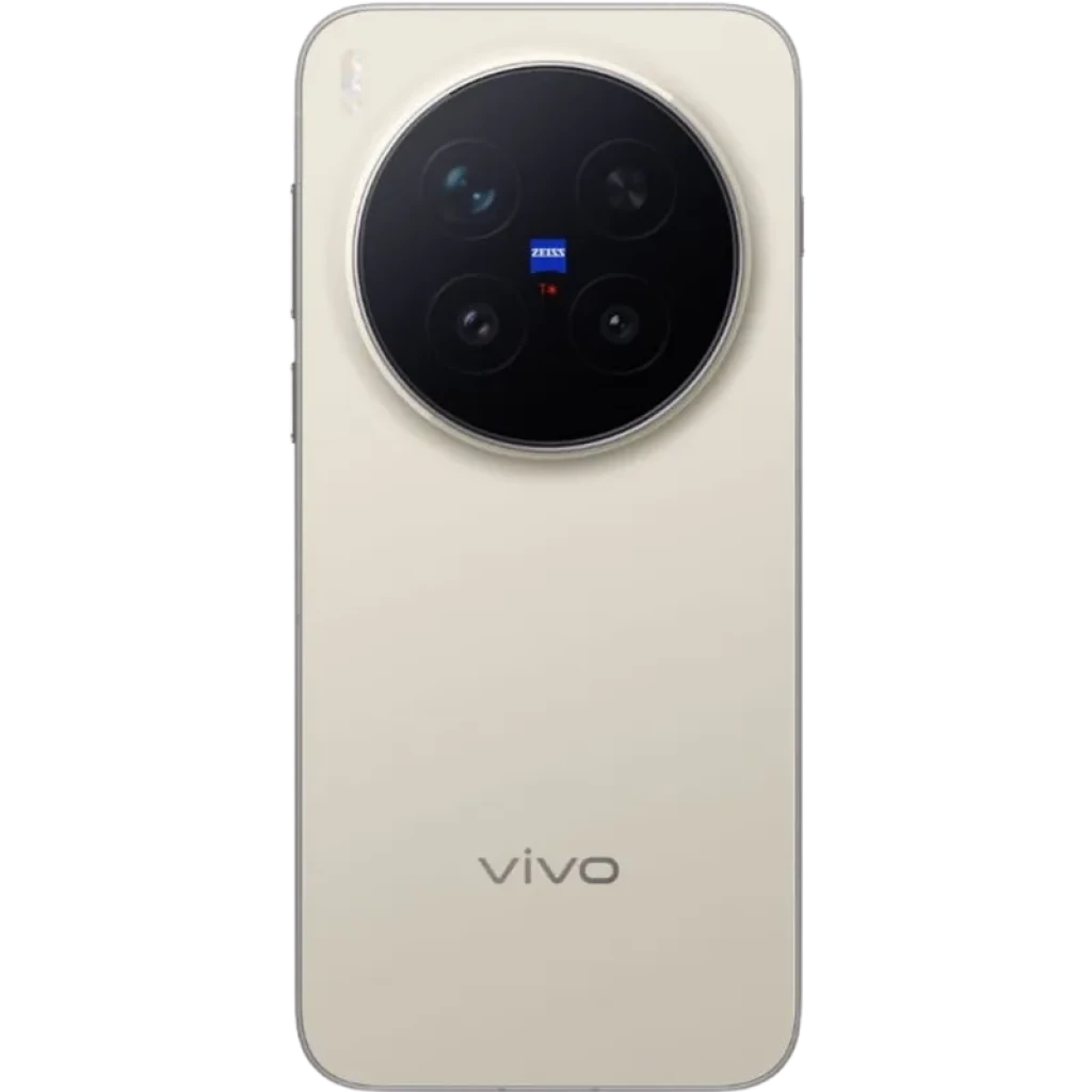 Vivo X300 Pro 5G 16GB/512GB Marrón con trasera mate beige y módulo de cámara circular negro ZEISS con triple lente y flash discreto, logo vivo inferior