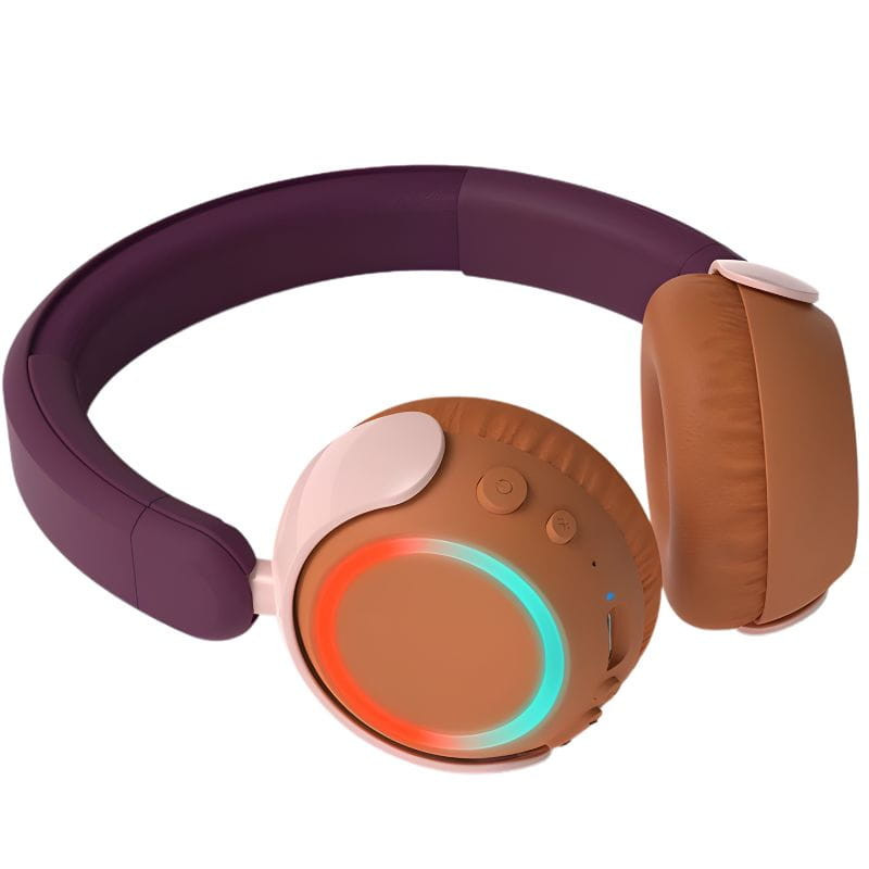 Philips TAK4200MP/00 Laranja: auscultadores infantis acolchoados, cor vibrante, aro ajustável e conchas redondas com detalhes luminosos. Ideal para crianças.