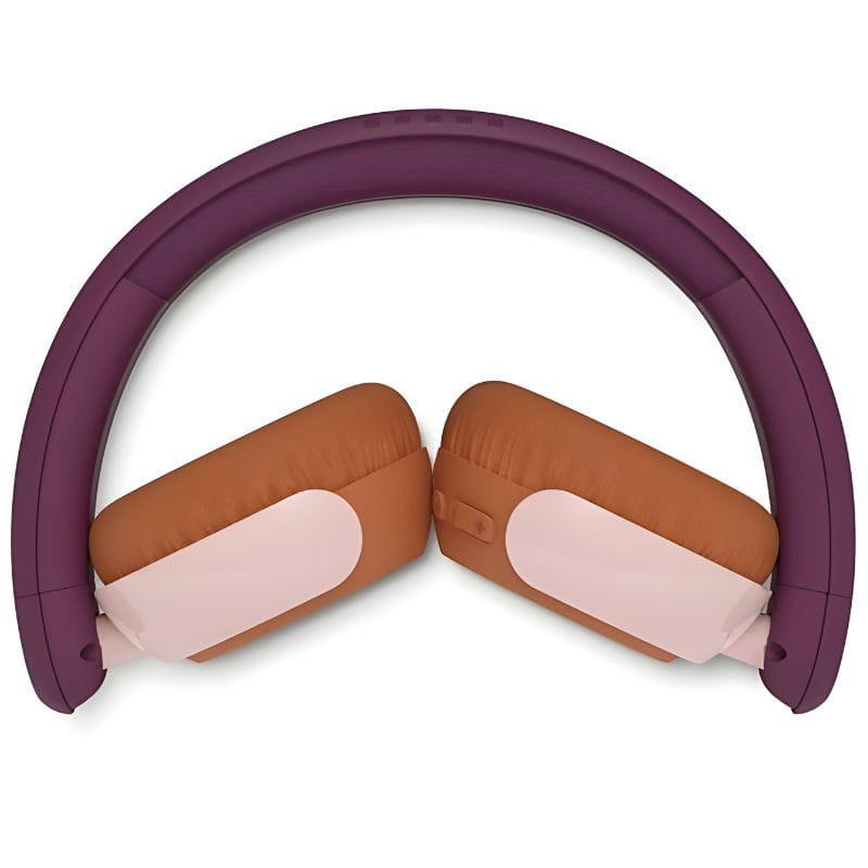 Philips TAK4200MP/00 Laranja: auscultadores infantis dobráveis, acolchoados, bicolor laranja/roxo, com botões laterais e cabo USB‑A para USB‑C