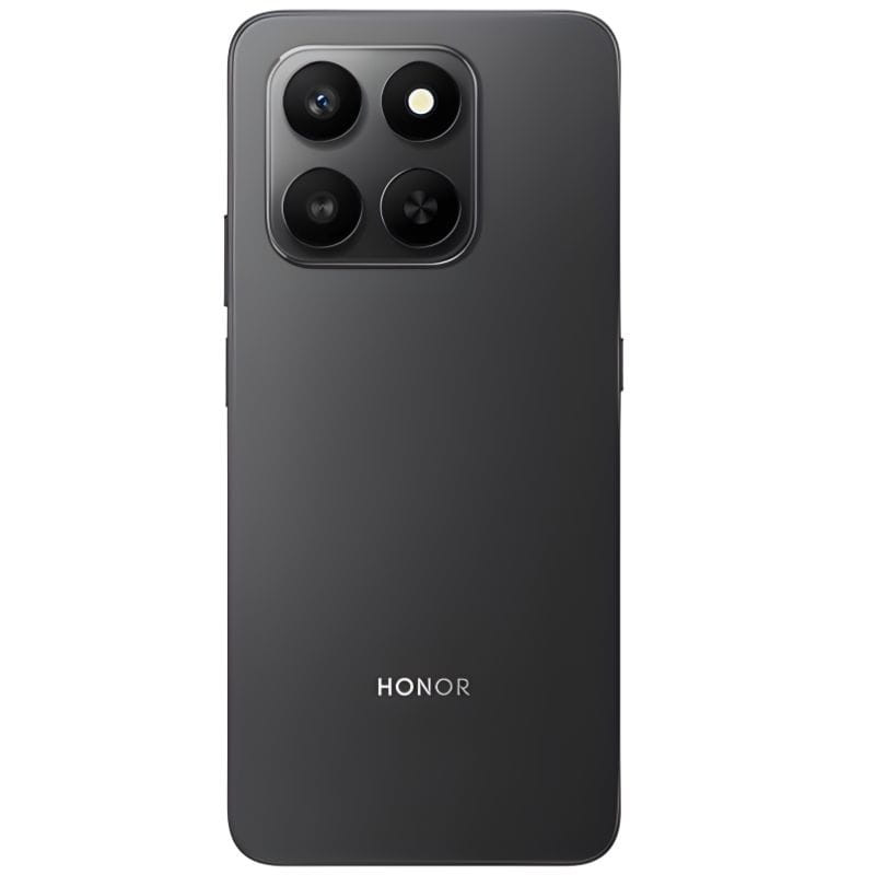 Honor 400 Smart 4G 6GB/128GB Negro con acabado mate, triple cámara trasera en módulo cuadrado grande y logo HONOR centrado en la parte baja