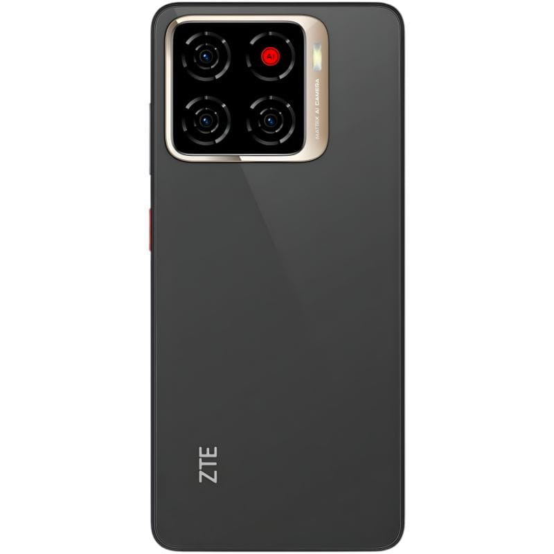 ZTE Blade A56 4GB/64GB Preto com tela ampla; filtro antirreflexo mostra comparação Before/After, reduzindo brilho e melhorando contraste e visibilidade.