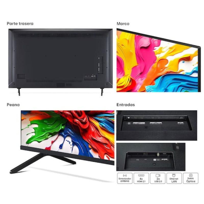 LG AI 65QNED92A6A 65 pulgadas 4K UHD QNED evo MiniLED Alfa8: pantalla con colores vivos y alto contraste, detalle nítido, Wi‑Fi y funciones Smart TV