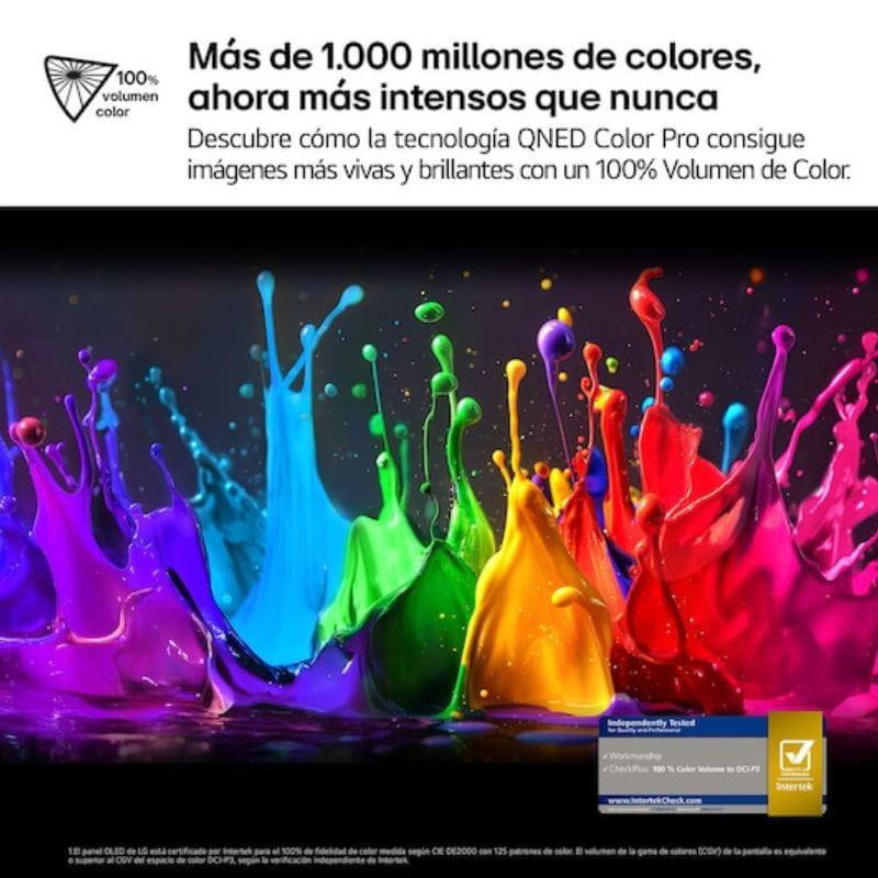 LG AI 65QNED92A6A 65 pulgadas 4K UHD QNED evo MiniLED con Alfa8, contraste preciso, brillo intenso, colores vivos y Wi‑Fi Smart TV