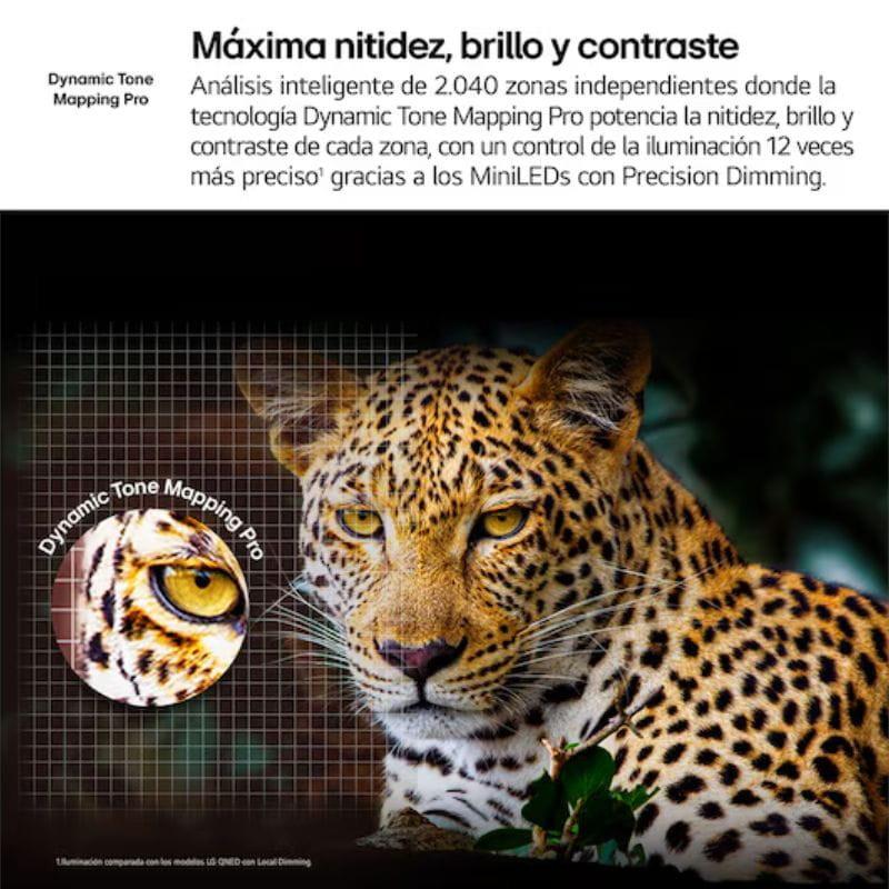 LG AI 75QNED92A6A 75 pulgadas 4K UHD QNED evo con MiniLED y Dynamic Tone Mapping Pro, colores vivos, alto contraste y precisión con Precision Dimming