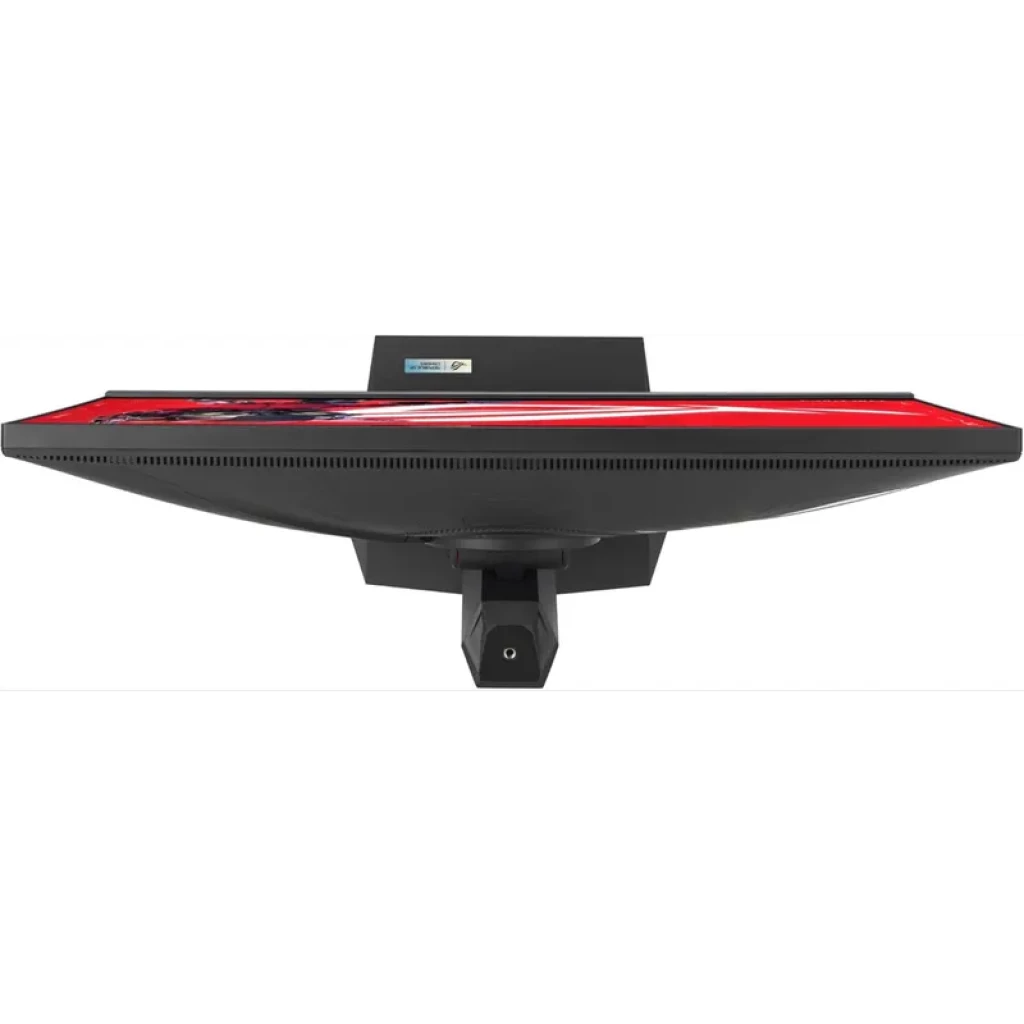 ASUS ROG Strix XG27UCG 27 pulgadas en negro con bisel delgado, panel 4K plano, iluminación roja superior y soporte central robusto ajustable