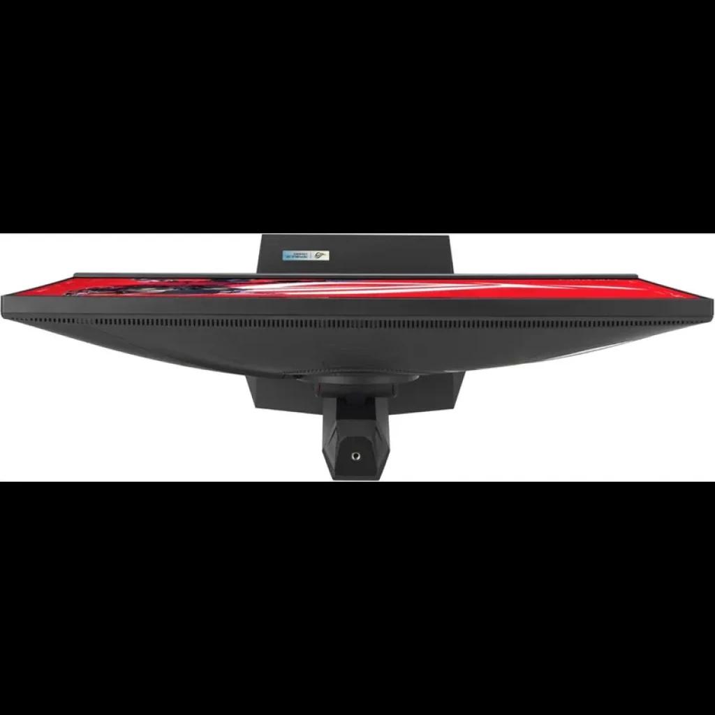 ASUS ROG Strix XG27UCG 27 pulgadas en negro con bisel delgado, panel 4K plano, iluminación roja superior y soporte central robusto ajustable