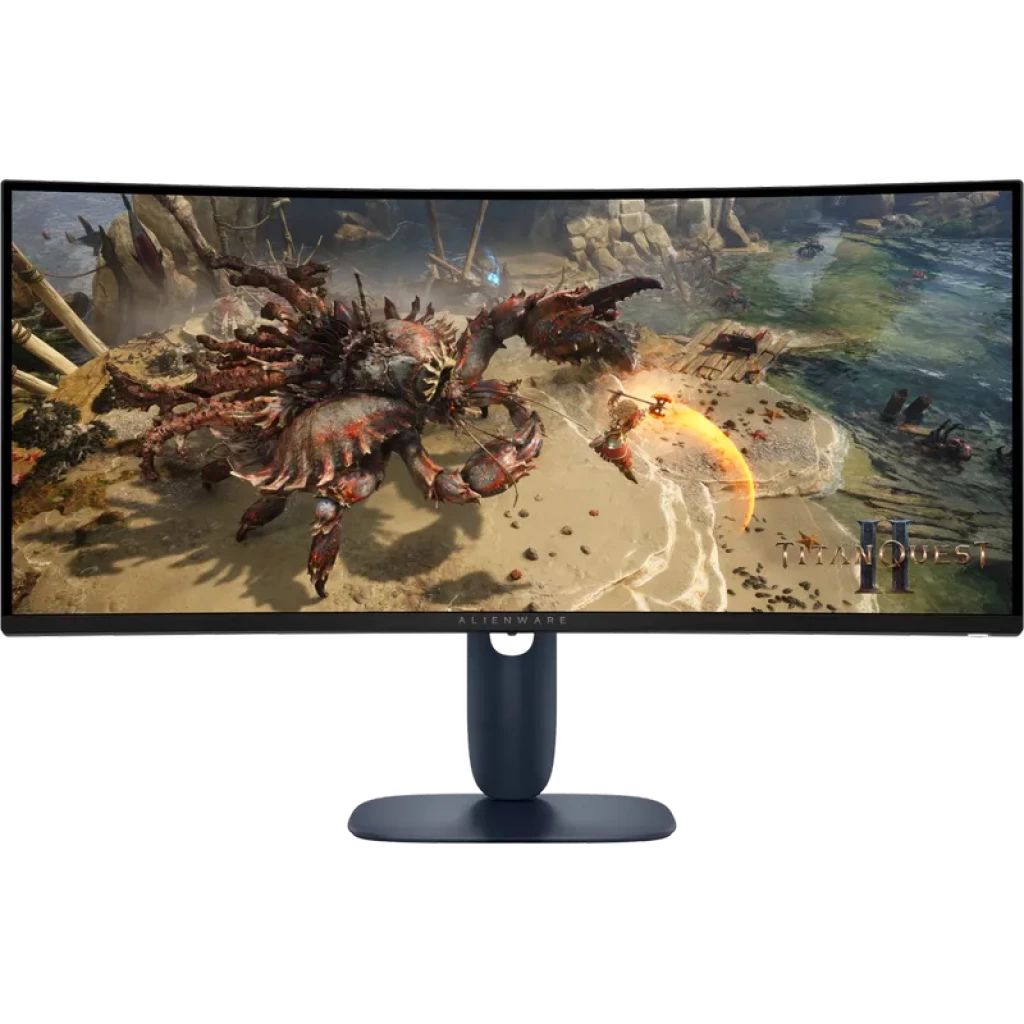 Monitor curvo ultrapanorámico 34 pulgadas Negro, biseles delgados, soporte robusto, imagen de juego inmersiva; pantalla Wide QHD 180 Hz para fluidez gaming