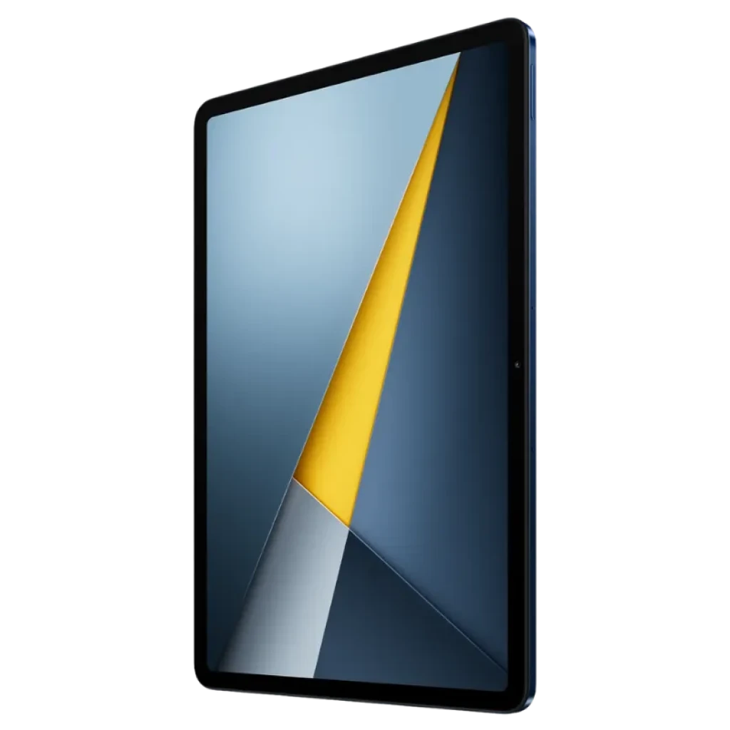 Xiaomi Poco Pad M1 Wifi 8GB 256GB en azul con pantalla amplia de bordes delgados, cuerpo metálico estilizado y acabado azul elegante