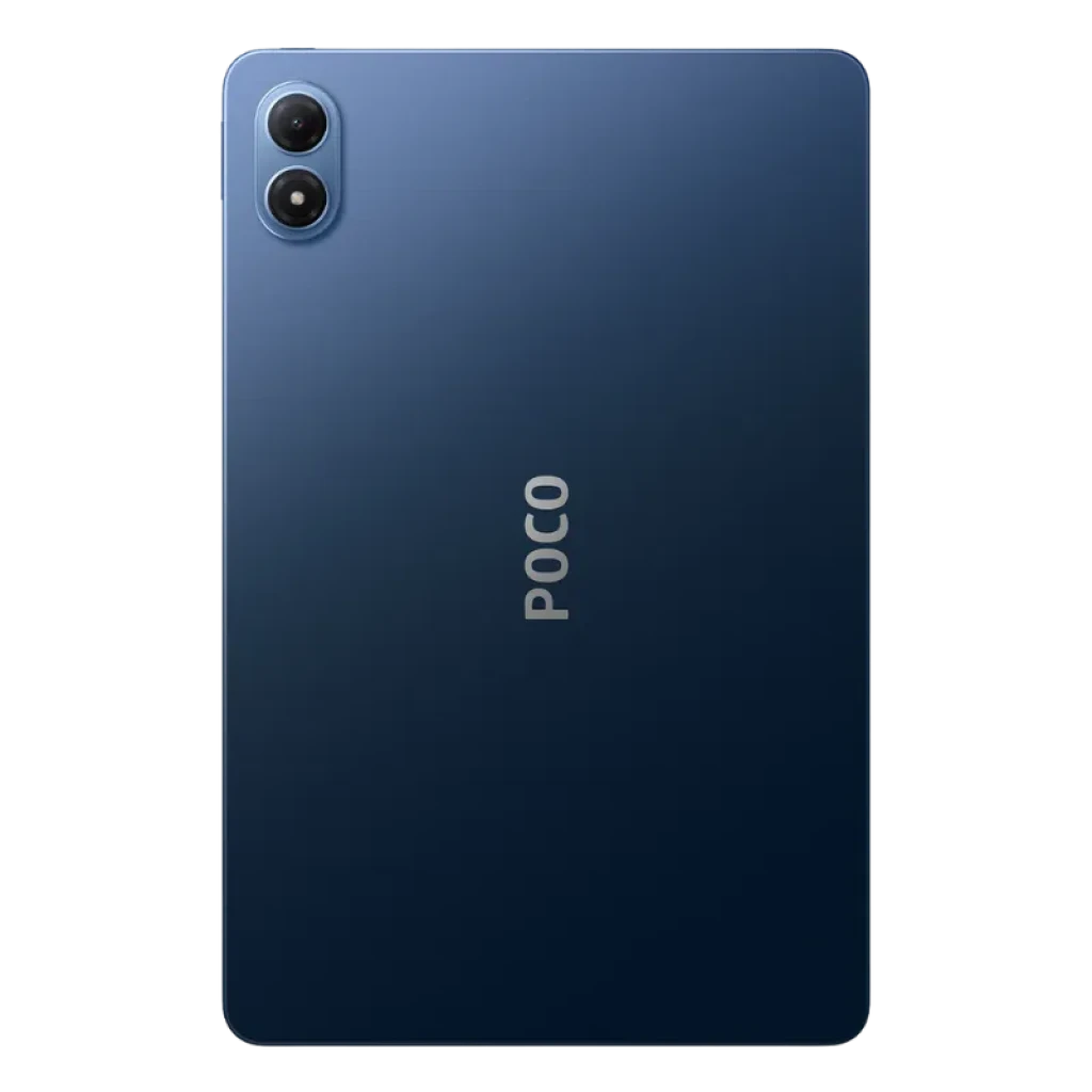 Xiaomi Poco Pad M1 Wifi 8GB/256GB Azul con tapa trasera azul mate, logo POCO centrado y doble cámara vertical en la esquina superior izquierda