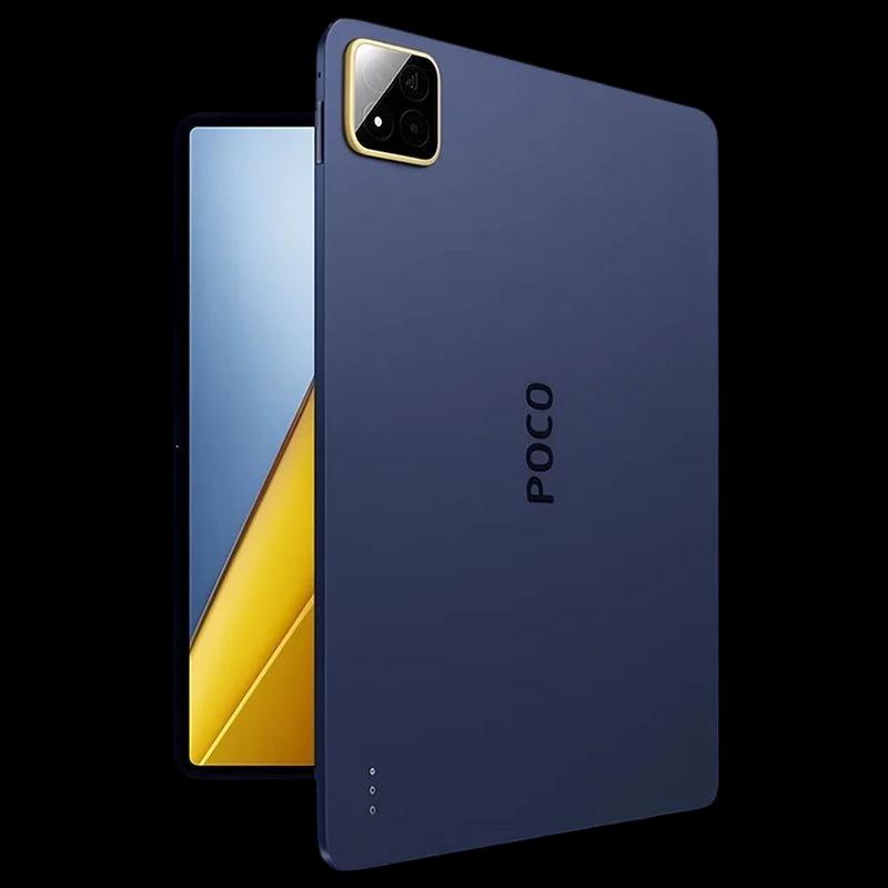 Xiaomi Poco Pad X1 Wifi 8GB/512GB Azul con cuerpo azul mate, pantalla casi sin bordes y módulo de cámara trasera cuadrado con flash en esquina superior