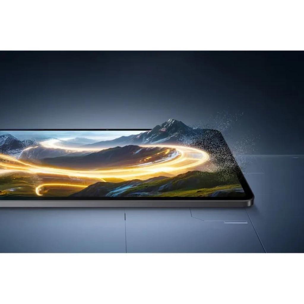 Xiaomi Poco Pad X1 Wifi 8Go/512Go Gris avec écran bord à bord fin, dalle lumineuse affichant paysages détaillés et bords métalliques élégants