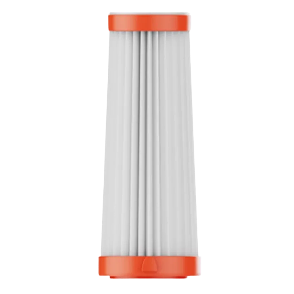 Filtro cilíndrico plisado blanco con bordes naranjas, compatible con Xiaomi Dust Mite Vacuum Cleaner 2 Pro, pack de 2 repuestos para captura de polvo y ácaros
