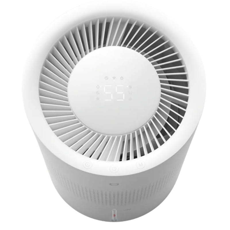 Xiaomi Mijia Smart Evaporative Humidifier Pro blanco cilíndrico, rejilla superior con ventilador, pantalla LED con indicador 55, botones táctiles frontales y