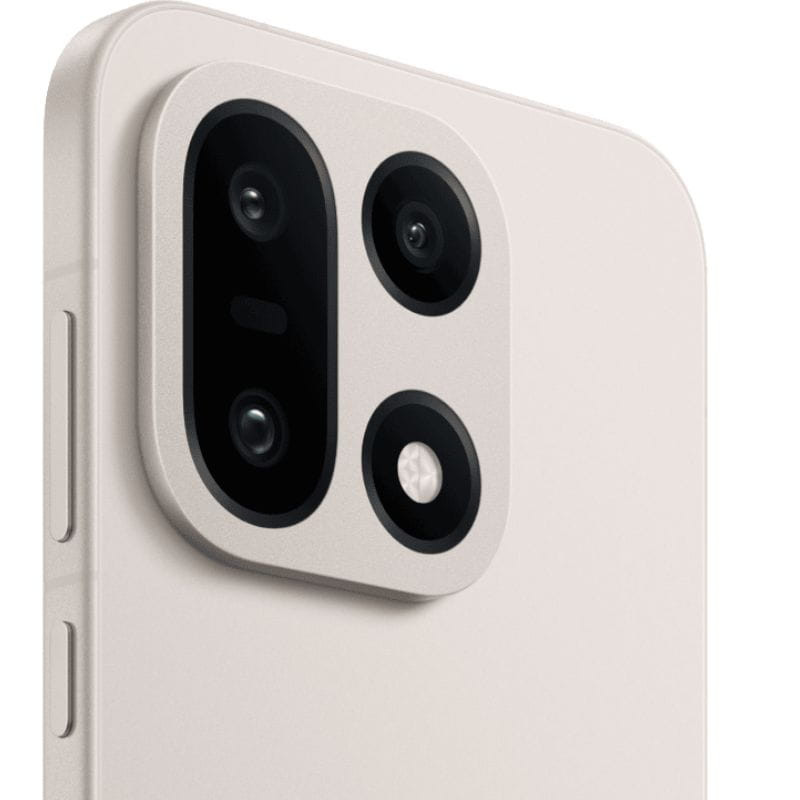 Oneplus 15 5G Arena: pantalla frontal con biseles delgados y cámara en orificio central; marco lateral metálico delgado. Texto “Never Settle” en pantalla.