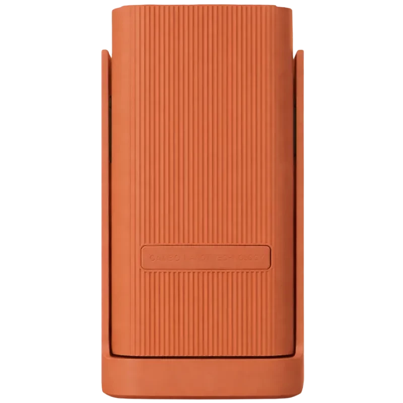 Housse orange texturée pour Projecteur Wanbo Cube 1, coque verticale nervurée avec bords protecteurs et découpe frontale, design minimal et robuste