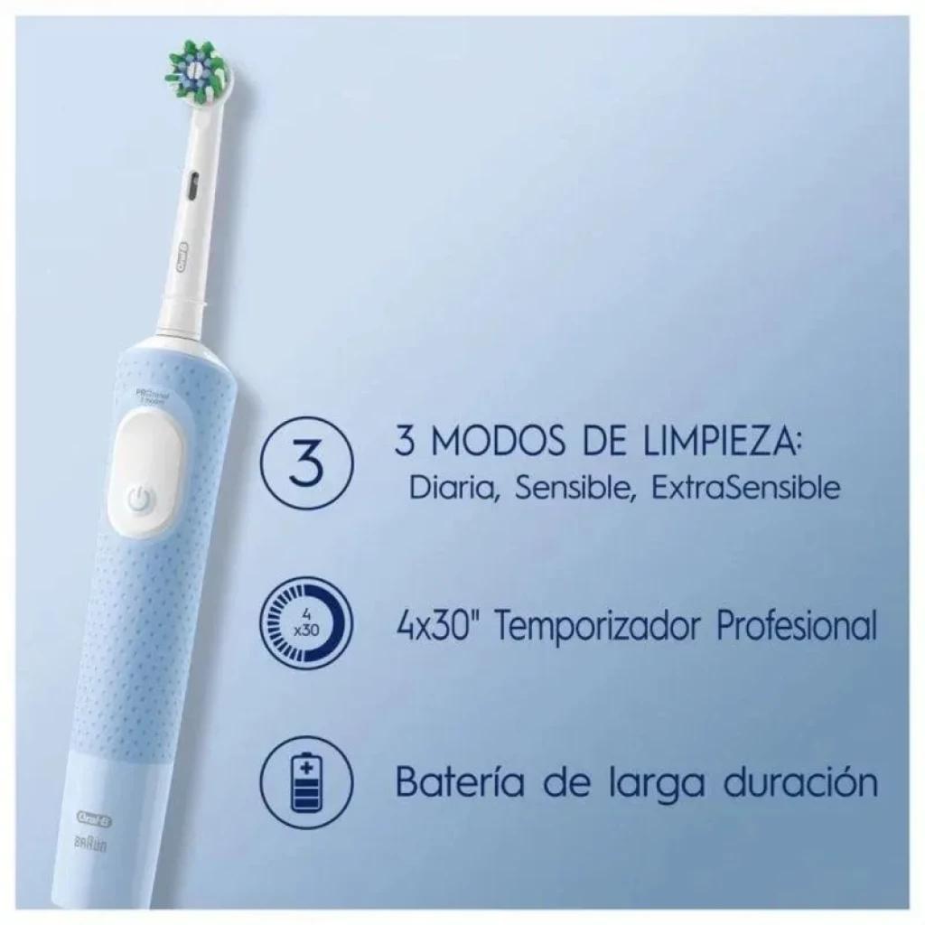 Oral-B Vitality Pro azul con 3 modos de limpieza, temporizador 4x30 s y batería de larga duración; incluye 1 cabezal de recambio
