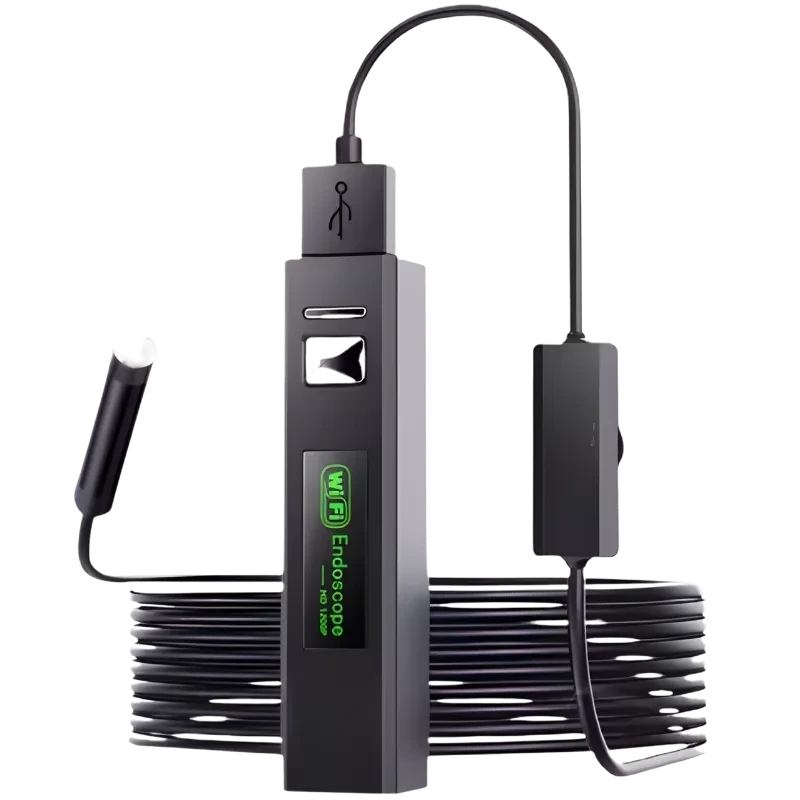 Endoscopio WiFi 8 mm enfoque automático 5 MP (Android/iPhone) – Cable rígido – 5 m