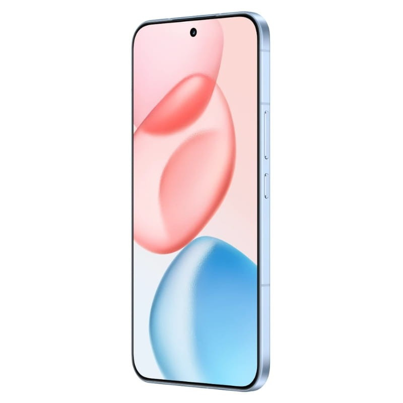 Honor 400 5G 12GB/256GB Azul com traseira azul perolada, bordas retas em alumínio e módulo de câmera dupla circular destacado