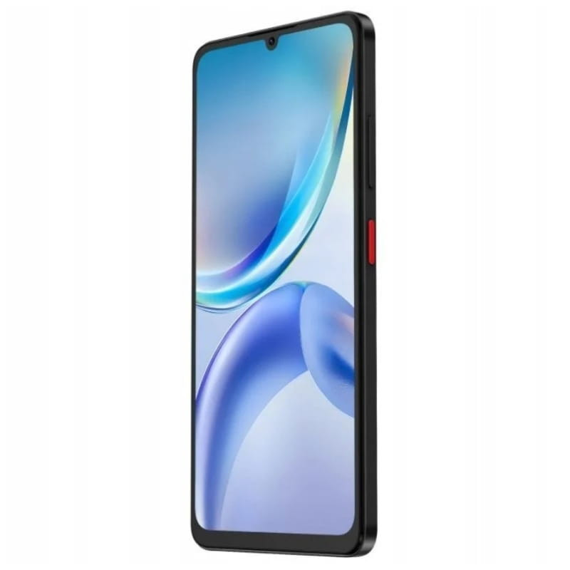 Perfil lateral del smartphone ZTE Blade A36 mostrando el grosor del dispositivo y la ubicación de los botones de volumen y encendido
