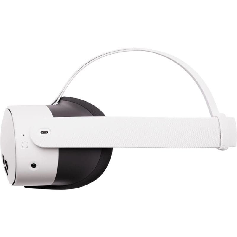 Meta Quest 3S 128GB Blanco Renovado (Excelente): visor VR blanco con correa acolchada y controles ergonómicos, diseño inalámbrico para juego libre en casa.