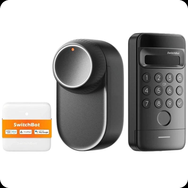 Cerradura inteligente SwitchBot Ultra 3 en 1 con panel de control Hub Mini Matter y teclado Vision