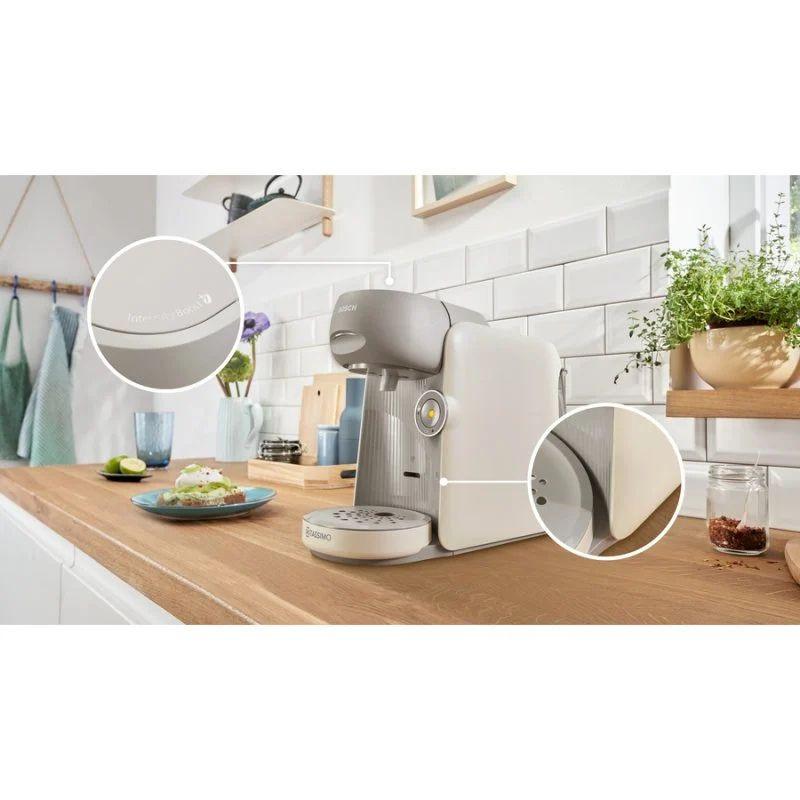 Bosch Tassimo Finesse TAS16B2 negro, cafetera de cápsulas compacta con acabado mate, botón frontal iluminado, bandeja antigoteo y depósito lateral