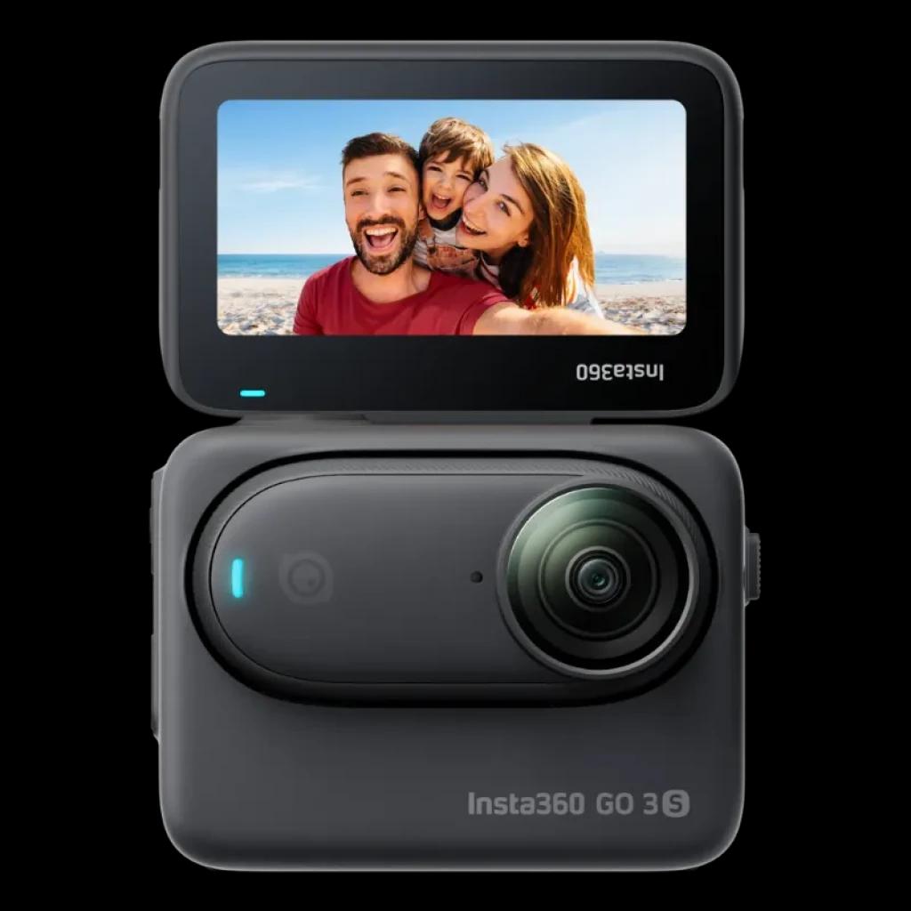 Insta 360º GO 3S Negro, cámara deportiva compacta con lente gran angular y pantalla táctil abatible para previsualización y control frontales