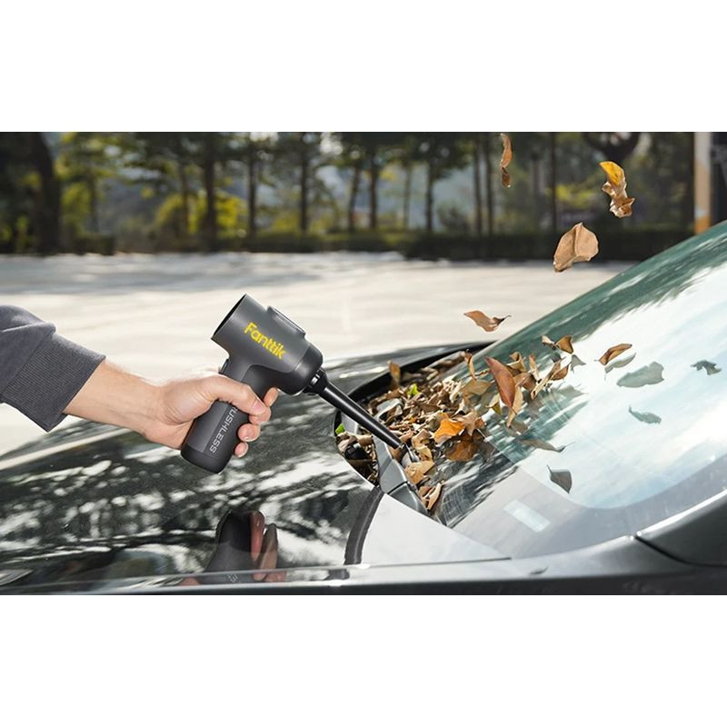 Fanttik Slim V9 Mix - Aspirateur à main sans fil, compact noir, buse longue pour atteindre les recoins, souffle et aspire feuilles sur pare-brise de voiture