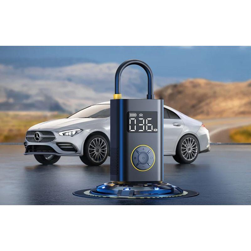 Fanttik X9 Pro - Compresor Portátil con pantalla digital, luz LED y dial circular; diseño compacto tipo asa en U, ideal para inflar neumáticos de auto