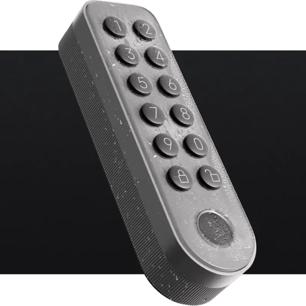 Teclado externo gris para Xiaomi Self-Install Smart Lock, con 12 botones elevados, iconos de bloqueo, superficie texturizada y resistente al agua y polvo