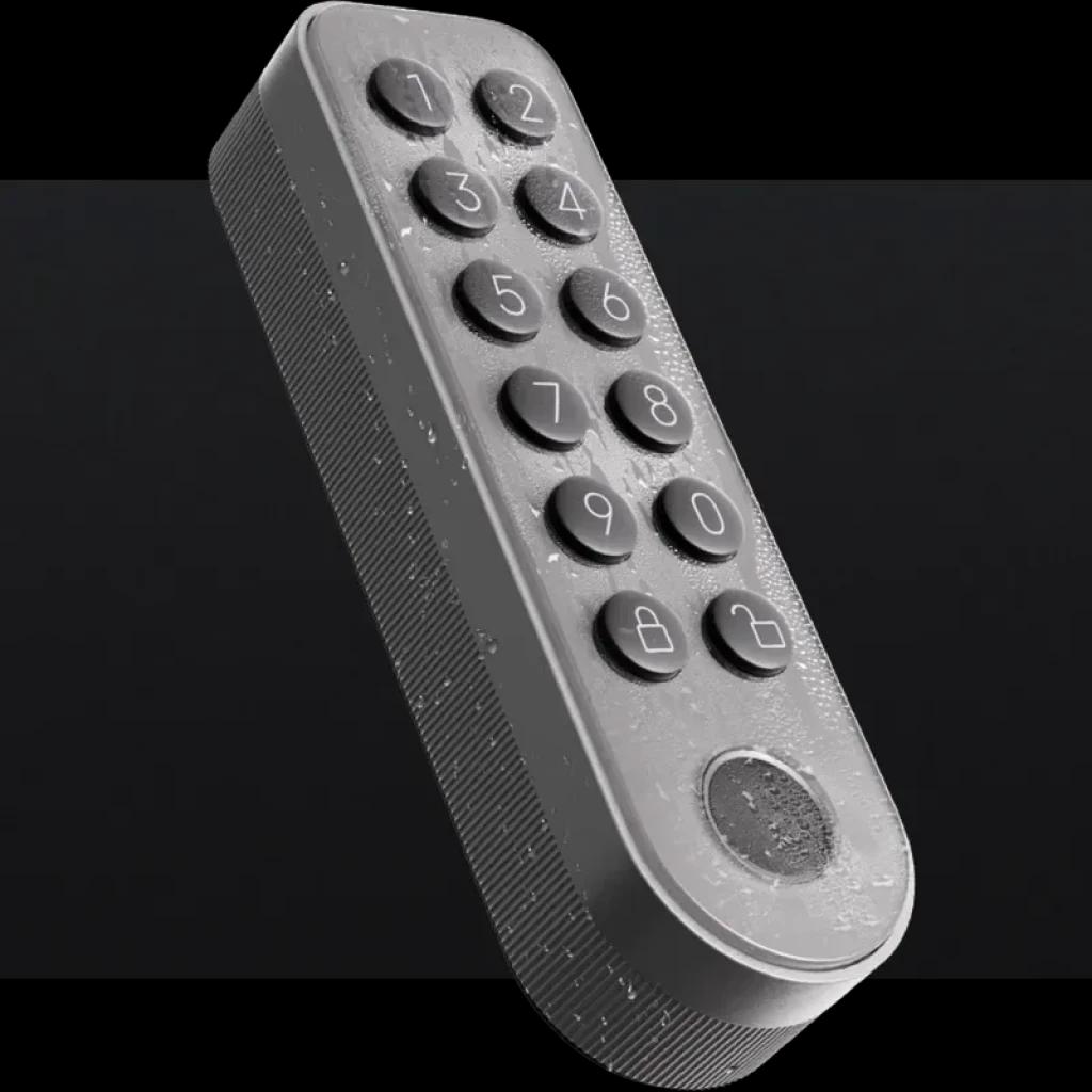 Teclado externo gris para Xiaomi Self-Install Smart Lock, con 12 botones elevados, iconos de bloqueo, superficie texturizada y resistente al agua y polvo