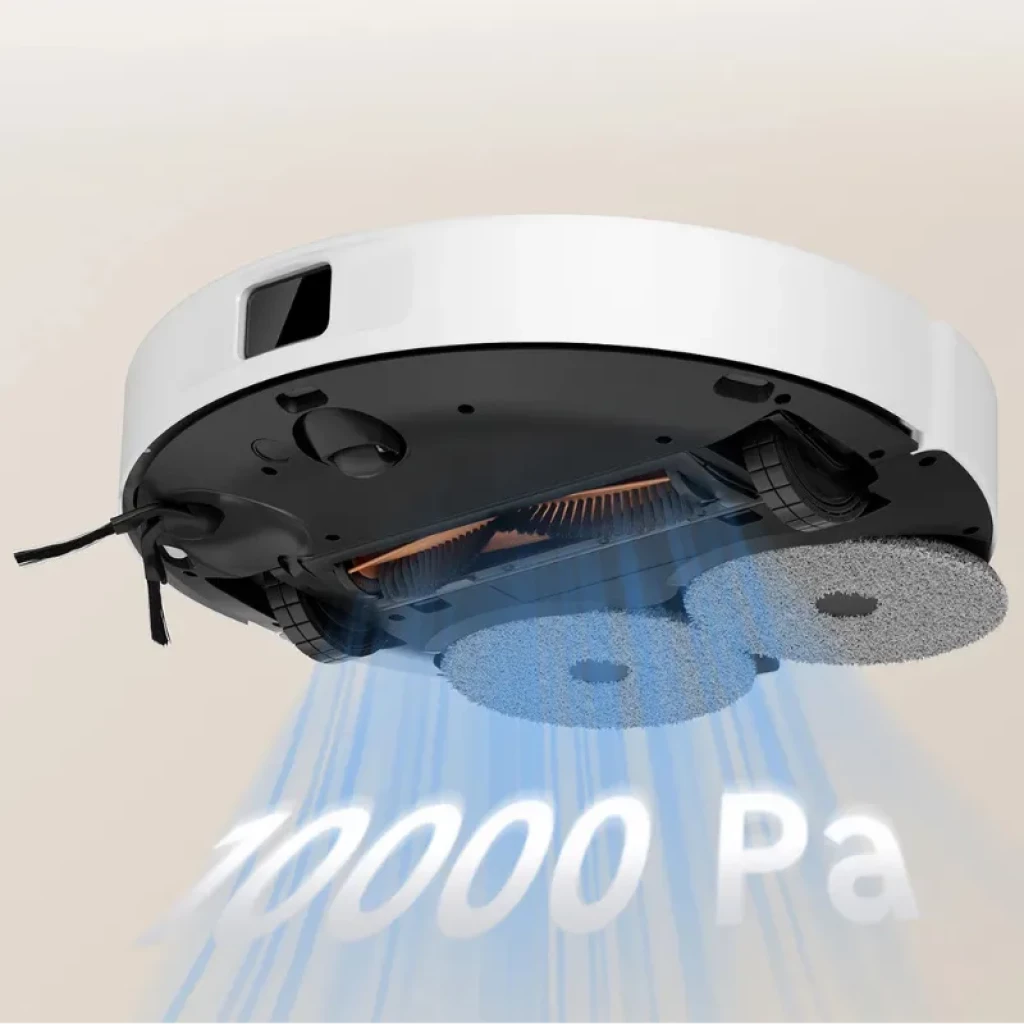 Xiaomi Robot Vacuum H50 vista inferior con succión potente de 10000 Pa