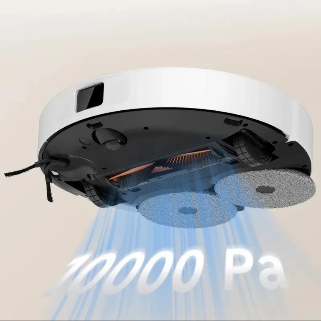 Xiaomi Robot Vacuum H50 vista inferior con succión potente de 10000 Pa