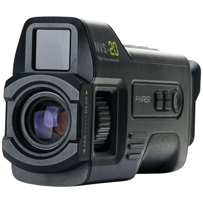 FNIRSI NVS-20 4K avec vision nocturne Monoculaire compact noir, boutons + et -, indicateurs vidéo photo lecture, boîtier robuste pour prises nocturnes