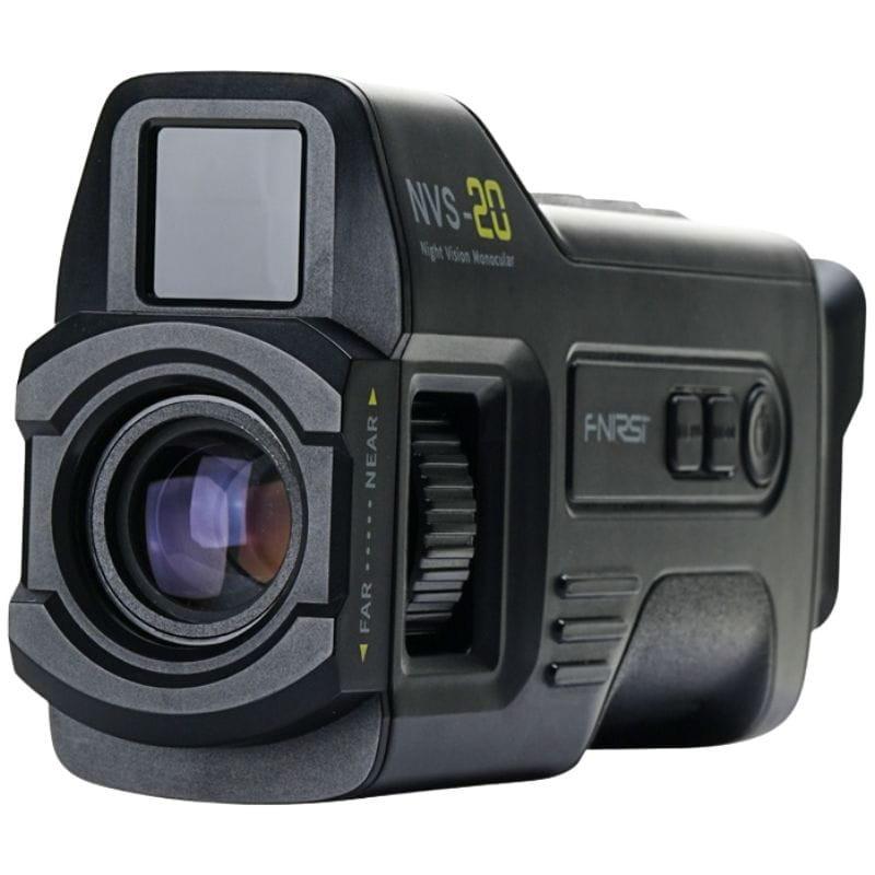 FNIRSI NVS-20 4K avec vision nocturne Monoculaire compact noir, boutons + et -, indicateurs vidéo photo lecture, boîtier robuste pour prises nocturnes