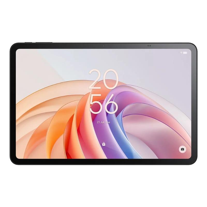 TCL TAB 11 FE 11 pulgadas gris con biseles delgados, pantalla amplia y cámara frontal centrada; diseño moderno, 4GB RAM y 128GB, conectividad WiFi y 4G