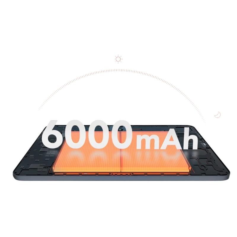 TCL TAB 11 FE 11 4GB/128GB WiFi + 4G Gris con batería de 6000 mAh destacada, vista interna del módulo energético en chasis delgado y moderno