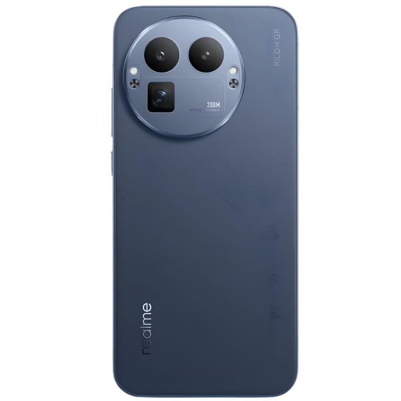 Realme GT 8 Pro 5G 16GB/512GB Azul com tela ampla de bordas finas, furo central para câmera frontal, laterais metálicas e botões de volume e energia