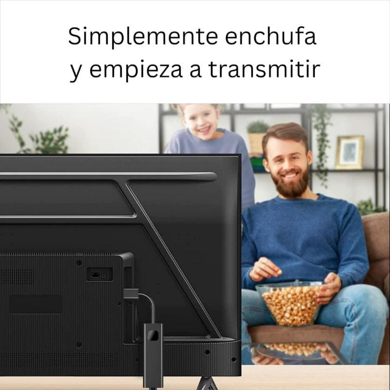 UBISHENG GD1 2GB/16GB 4K Android TV Stick branché à l’arrière du téléviseur, design compact, installation simple pour streaming fluide en 4K