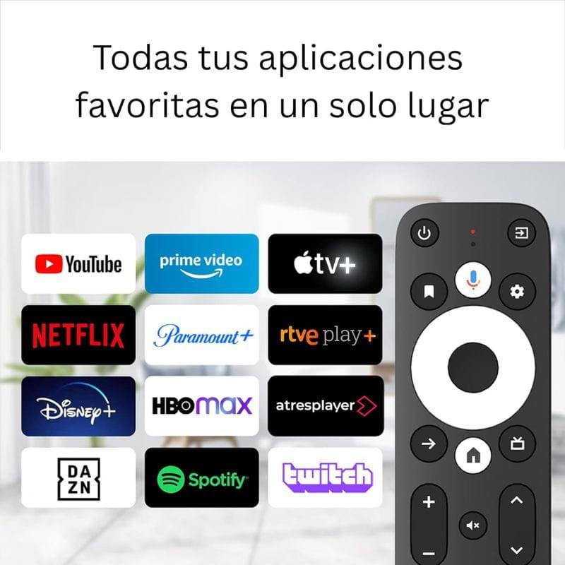 Télécommande UBISHENG GD1 2GB/16GB 4K avec boutons de navigation, volume et micro, compatible YouTube, Netflix, Disney+, Prime Video, HBO Max, Spotify, Twitch