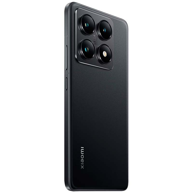 Xiaomi 14T Pro 5G negro, cuerpo mate con módulo trasero cuadrado y cuatro cámaras LEICA, borde lateral con botón y rejilla de altavoz, versión 12GB/512GB