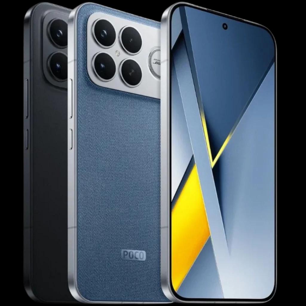 Xiaomi Poco F8 Ultra 5G 16GB/512GB Negro con pantalla perforada, bordes planos metálicos y triple cámara trasera en módulo grande; acabado trasero