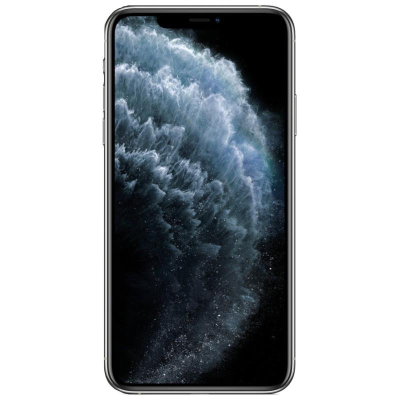 iPhone 11 Pro 256GB plata reacondicionado estado premium con triple cámara trasera, acabado plateado brillante y logo Apple centrado